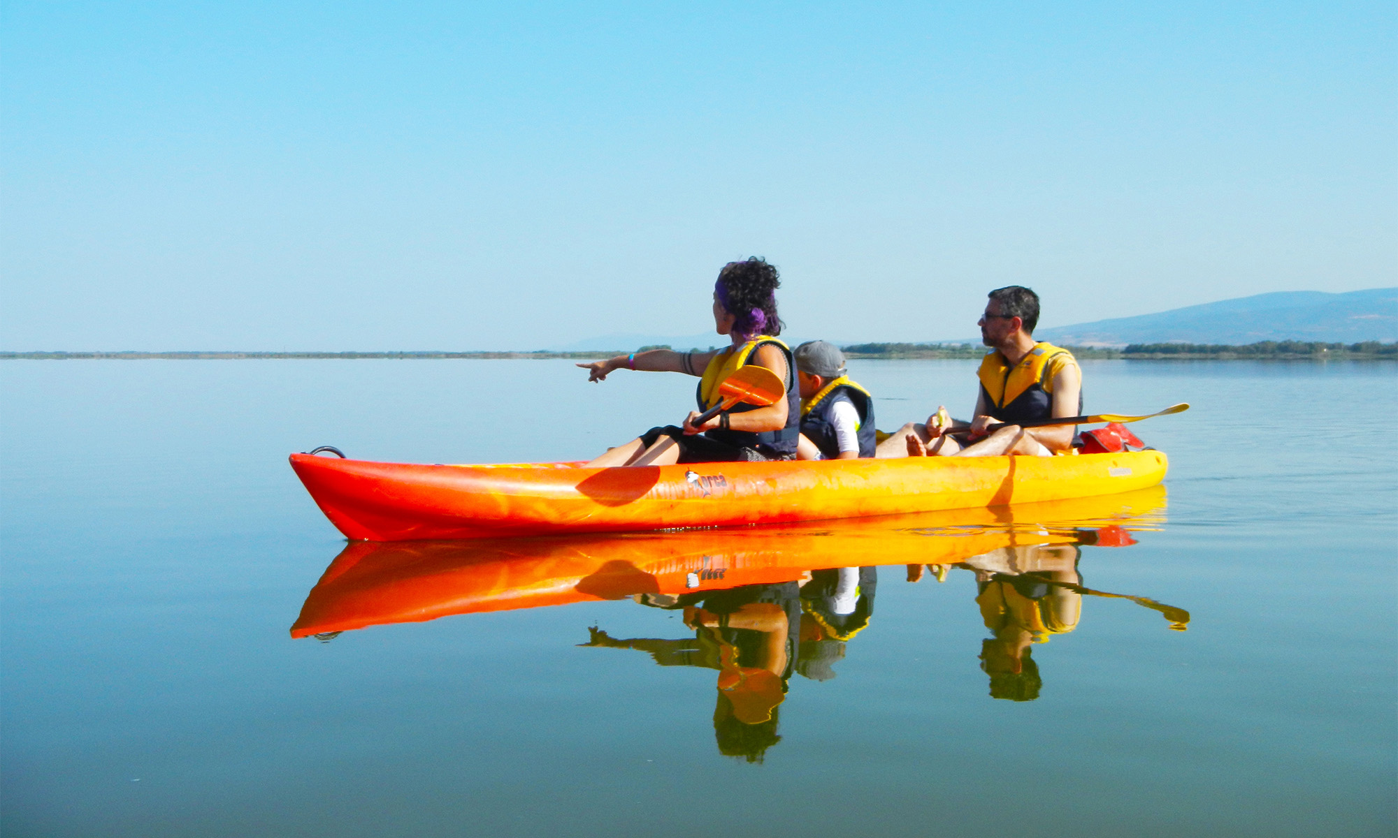 Kayak nello stagno di Cabras